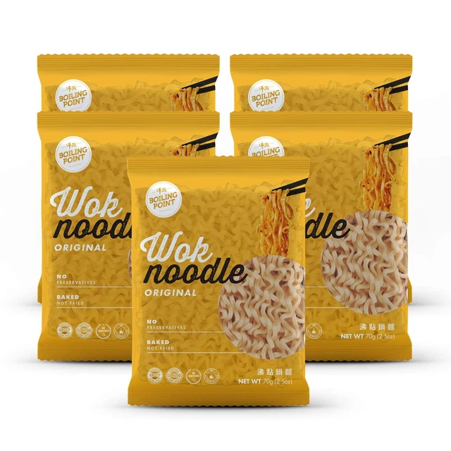 BOILING POINT Wok Noodle Package, Healthy Asian Ramen, No Preservatives, Non-Fri