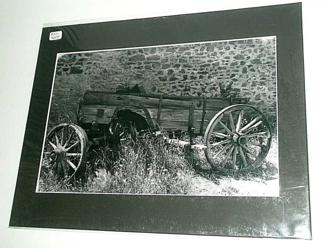 Old West Wagon Virginia City Montana Matted 14 X 11 B&W