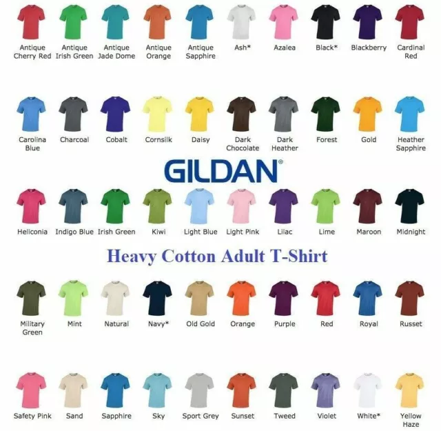 Gildan Heavy Cotton T-Shirts Heavyweight S M L Xl Xxl 3Xl 4Xl 5Xl Tshirt +!New!+