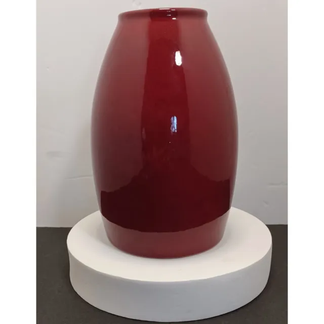 Vintage Amano Pottery German Sang de Boeuf Glaze Torpedo Vase