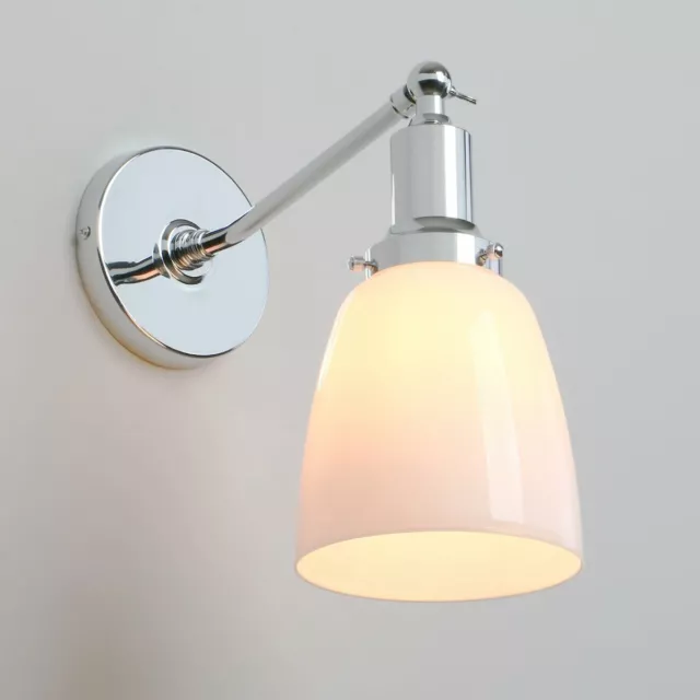 Applique Loft Edison Retro Industriale Bianca Campana Vetro Rustico Su E Giù Lampada Da Parete