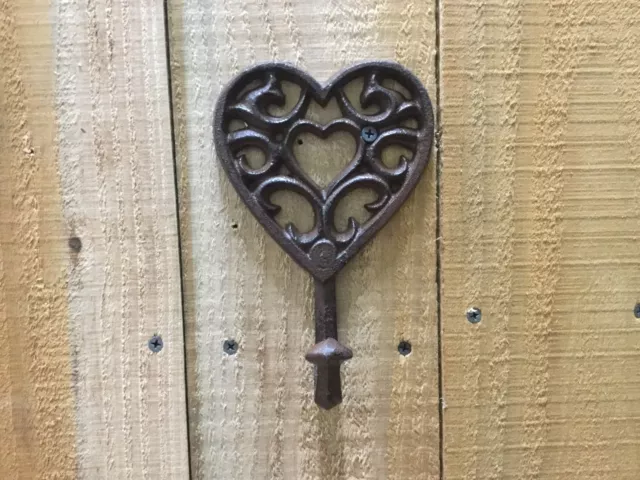 Cast Iron Rustic Heart Hook-FREE SHIPPING- (182-2038)