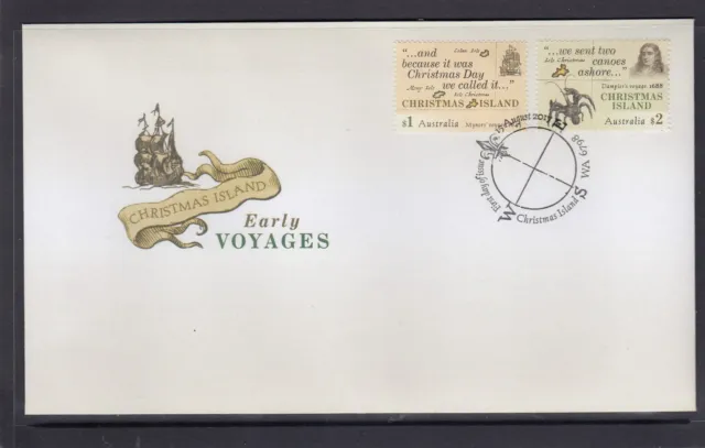 CHRISTMAS Island 2017 EARLY VOYAGES Design set of 2  on FDC - Early Explorers.