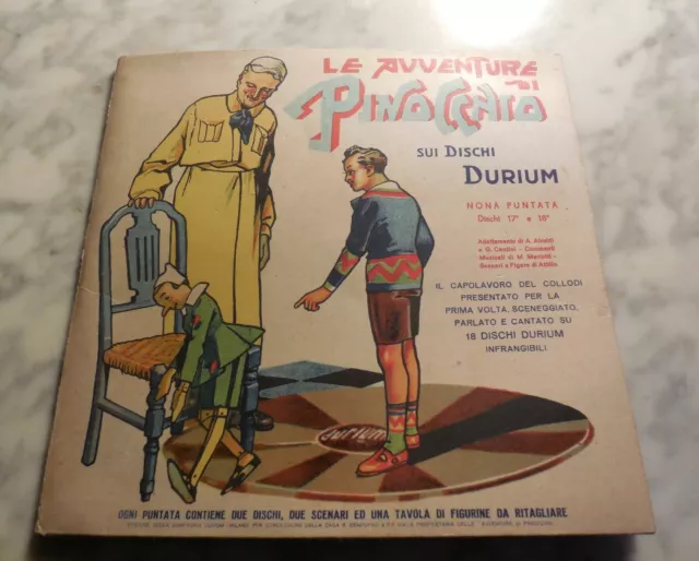 1933 Les Aventures De Pinocchio Disque Durium Dessin Rigagliare N°17 Et N°18