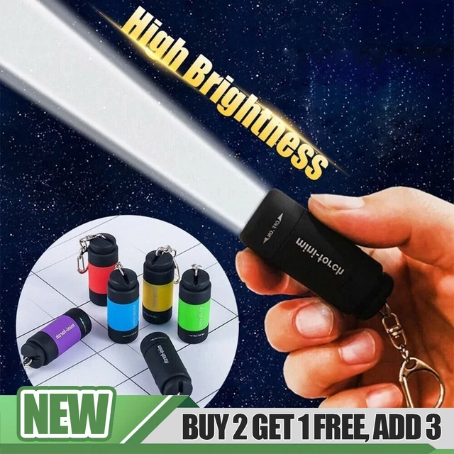 Rechargeable USB LED Light Flashlight Lamp Mini Torch Pocket Keychain Waterproof