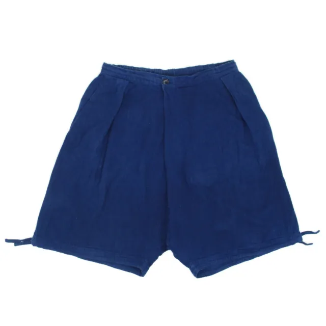 Blue Blue Japan Indigo Dyed Cotton Gauze Pleated Harem Easy Shorts 4 34"