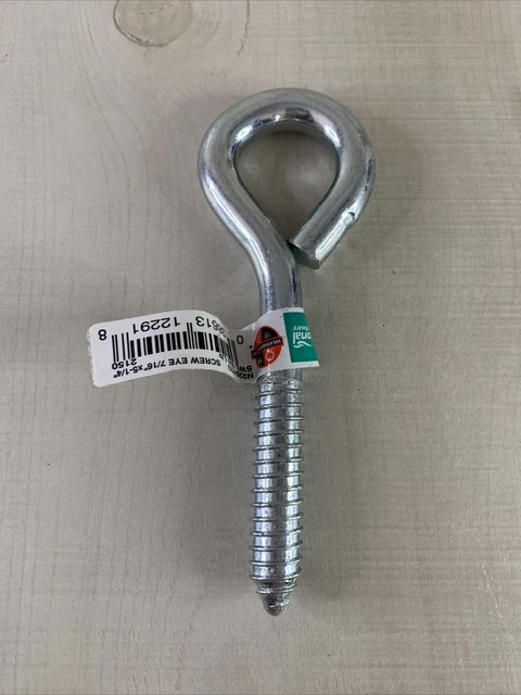 National, Stanley Zinc Plated Lag Screw Eye Steel 7/16" X 5-1/4" N220-723 NEW