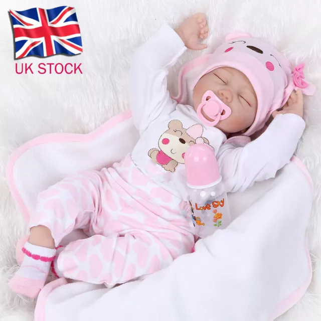 22" Reborn Dolls Baby Handmade Vinyl Silicone Realistic Newborn Doll XMAS Gifts