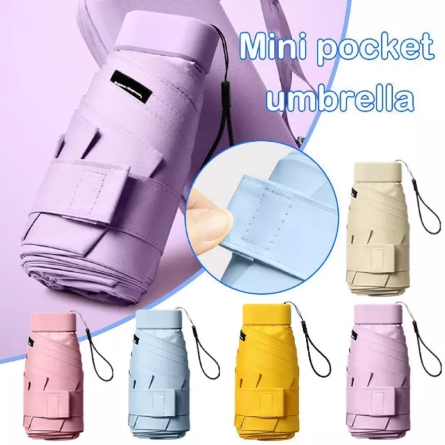 Mini Pocket Umbrella Anti-UV Sun/Rain Windproof 6 Folding Ultra Light Umbrella