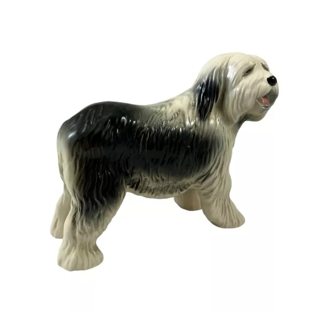 Coopercraft Old English Sheepdog Porcelain Figurine Made in England Glossy Glaze