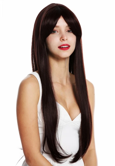 WIG ME UP Damenperücke – Sehr Lang, Glatt, Mit Pony In Braun-Grau Mix, Ca. 75 Cm (C8135-8AT10A)