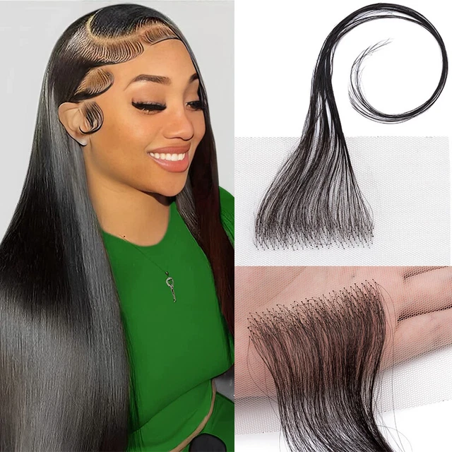 Lace Baby Hair Edge Stripes Human Hair Natural Hairline Black Piece Invisible US