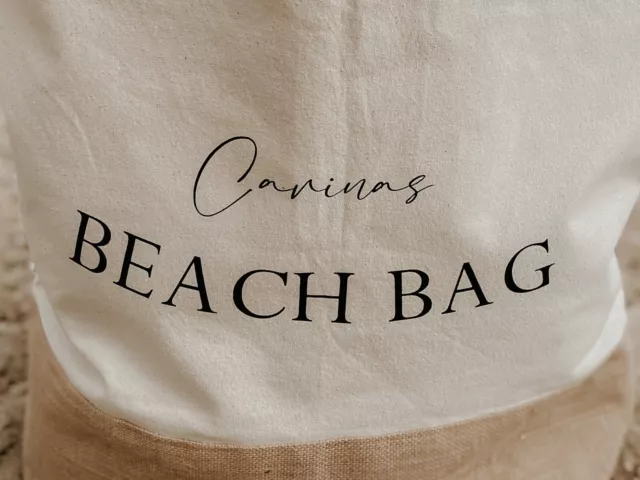 BEACH BAG | STRANDTASCHE | Personalisiert | mit Namen/Text | xl Canvas-Shopper