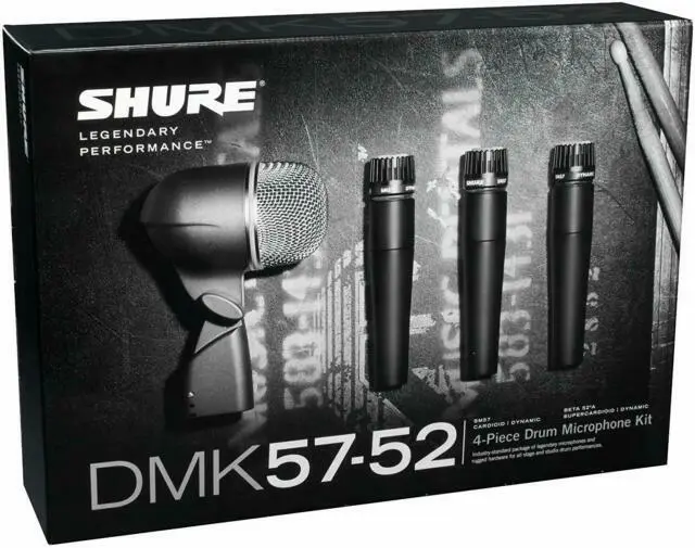New Shure DMK57-52 Drum Mic Kit Authorized Dealer-x3 SM57 x1 Beta52 x3 A56D- NEW