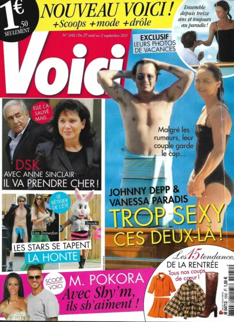 VOICI n°1242 27/08/2011 Johnny Depp & Vanessa paradis/ Bêtisier/ Pokora & Shy'm