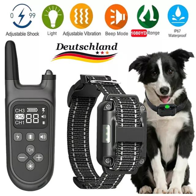 Hund Ausbildung Stromschlag Erziehungshalsband Hunde Vibration Ton Funktion DE