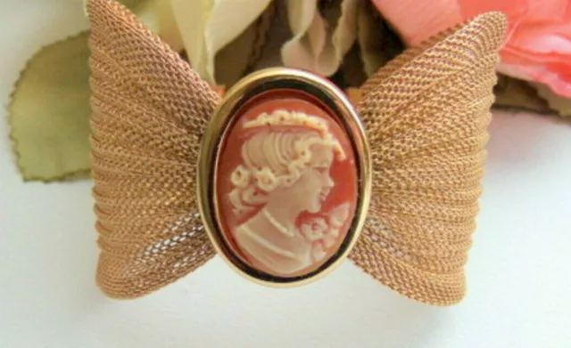 Bracciale cammeo oro stile vintage braccialetto polsino elegante cameo antico