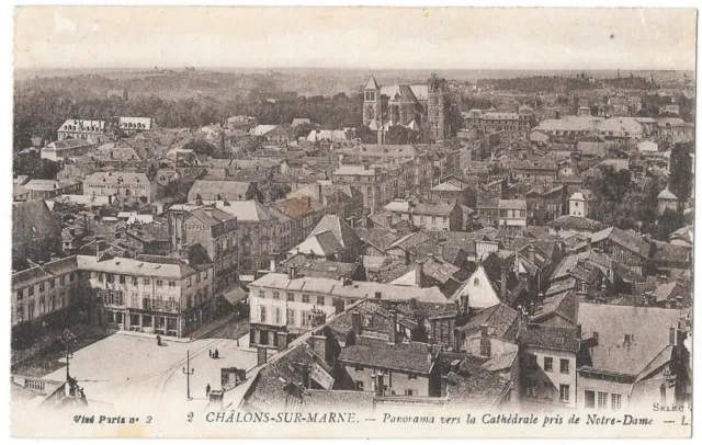CHALONS-SUR-MARNE 51 Panorama towards the Cathedral CPSM written back green undated