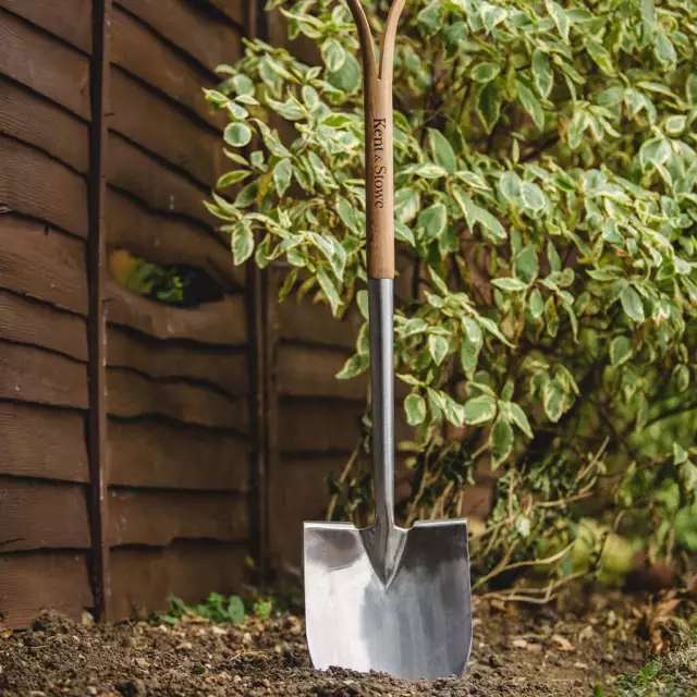 Kent & Stowe High-quality Stainless Steel Pointed Spade 100cm with Wooden Handle 3