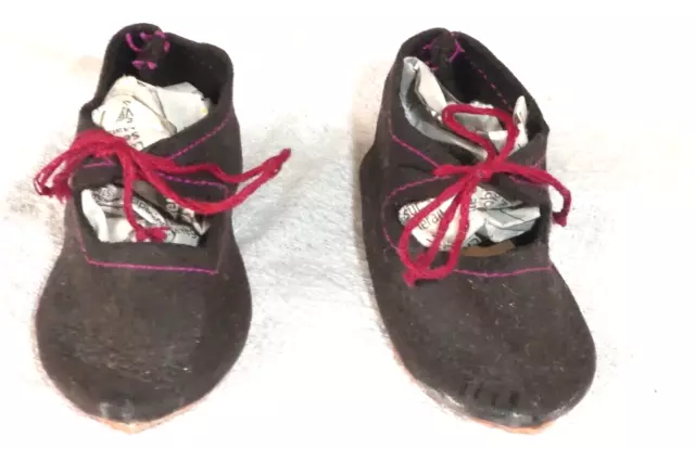 Ancienne paire de chaussures en cuir pour poupée ancienne JUMEAU DEP SFBJ (7)