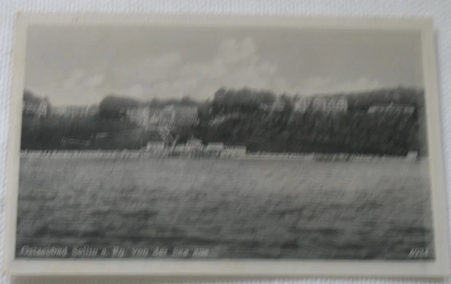 alte AK Ostseebad Sellin Rügen s/w gelaufen guter Zustand
