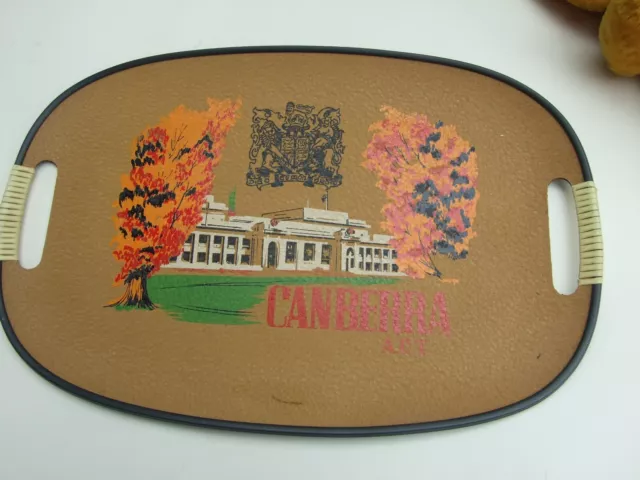 Retro 1960s 'Canberra ACT' Souvenir Melamine Serving Tray Collectables