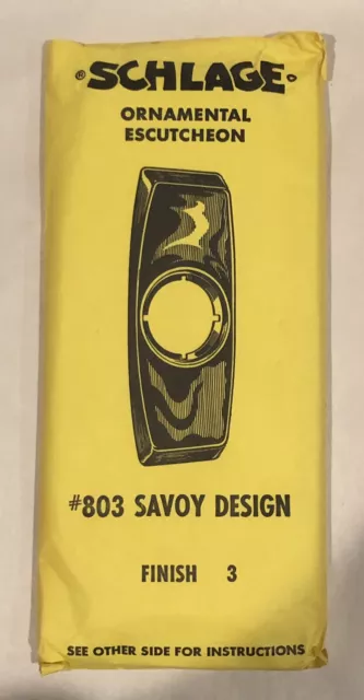 vintage schlage escutcheon #803 Savoy design NOS Mid Century