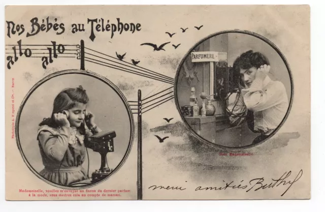 TELEPHONE et thémes BERGERET Des bébés au téléphone N° 2 ALLO ALLO