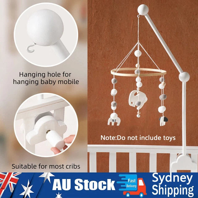 Baby Crib Mobile Hanging Bed Bell Holder Toy Arm Bracket Wooden Frame Mobile Toy