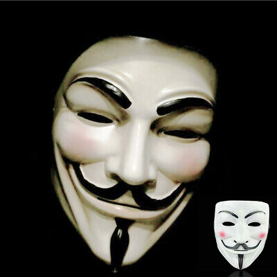 2 Pack of V for Vendetta White Mask Fawkes Anonymous Halloween Cosplay Costume