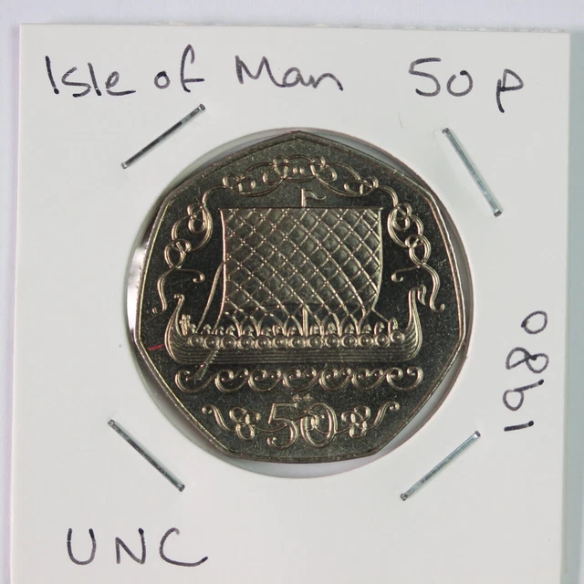 1980 Isle of Man  50p Fifty Pence UNC (3351498/Y65)