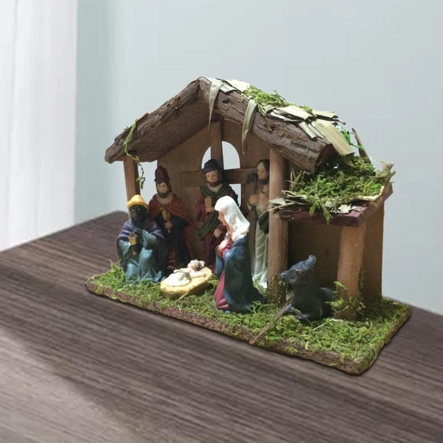 Nativité Scène Figurines Résine Statue  Sculpture Bureau pour