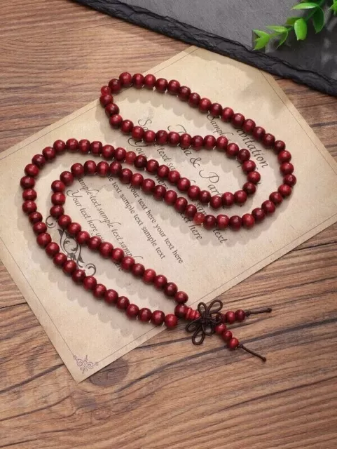 Bracelet Necklace Tibetan 216 6mm Sandalwood Buddhist Prayer Beads Mala Gift