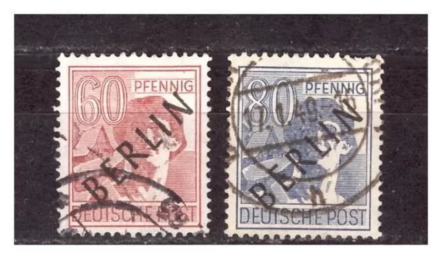 Berlin - Nr. 14 + 15 (60/80 Pf. Schwarzaufdruck)  - gestempelt
