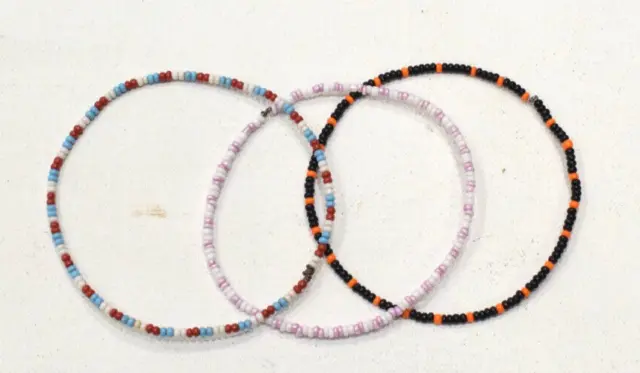 African Zulu Beaded Bangle Bracelet Set RSA