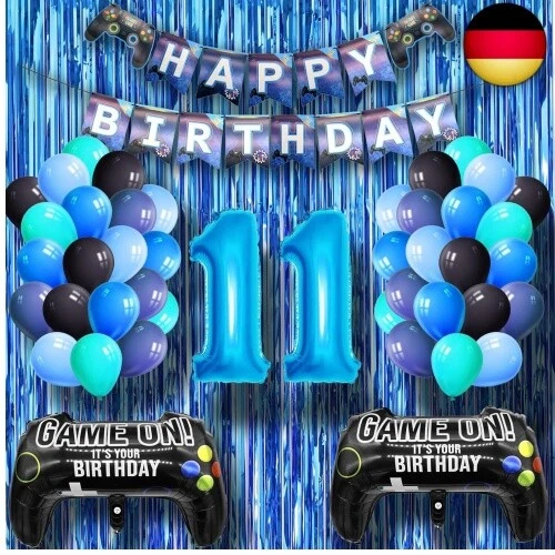 10. Geburtstag Deko-Set In Gold – Inkl. 32 Zoll Zahlballon, Banner, Sterne & Latexballons