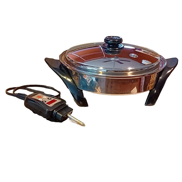 Saladmaster Electric Skillet 12" SA012OCU Stainless Steel Oil Core Cover Probe Saladmaster Electric Skillet 12" SA012OCU Stainless Steel Oil Core Cover Probe