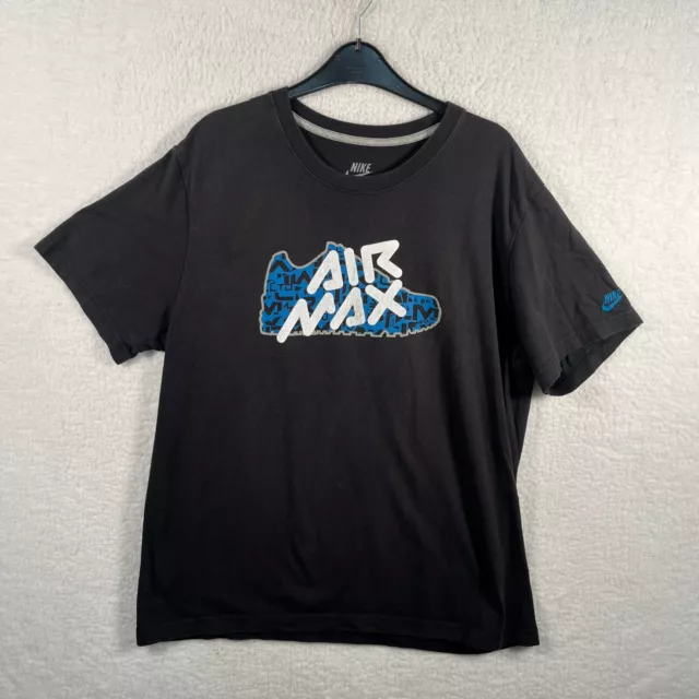 Camiseta vintage Nike Air Max negra y azul talla XL