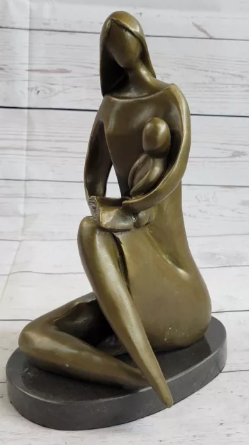 Mother with Baby Bronze Statue Sculpture Figure Pregnancy Shower Mother's Gift