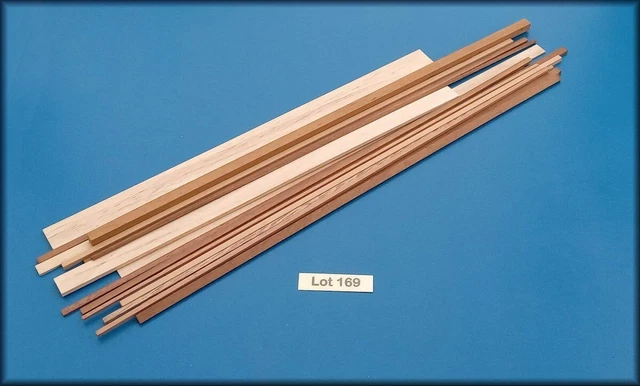 18 x Madera dura - Madera a rayas - Tiras de madera -330- 400 mm de largo modelado lote 169