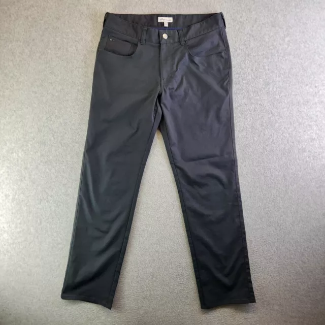 Peter Millar Pants Mens 31X30 Black Slim Straight Lightweight Chino Golf Travel