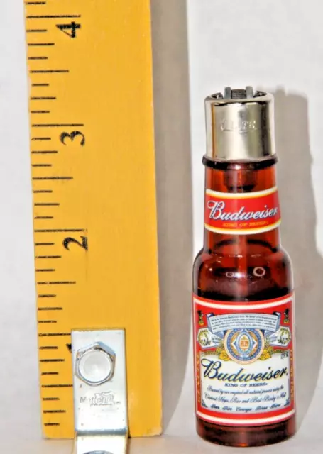 Vintage Budweiser Plastic Bottle Cigarette Lighter (Tested & Working),  (bin s1)