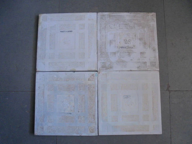 4 Pc Vintage Natural Lake Scenery Design T.S Trademark Ceramic Tiles,Japan 10