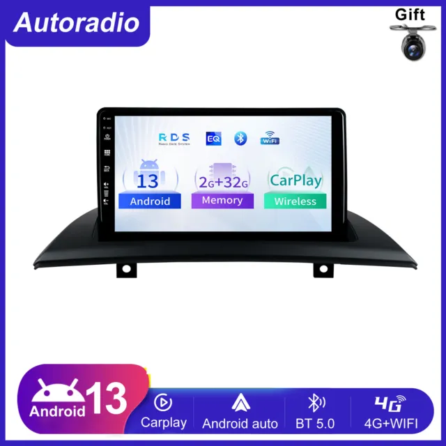 9"Android 13 Autoradio Pour BMW X3 E83 2004-2012 GPS DAB WiFi RDS FM AUX Carplay