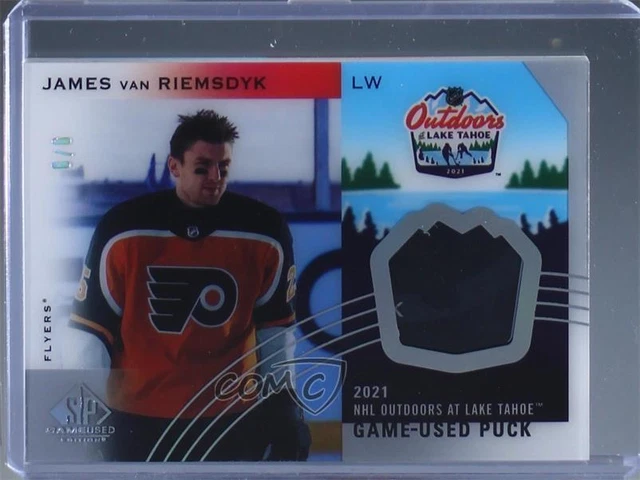 2021 SP Game Used NHL Lake Tahoe Games Puck Relics /6 James van Riemsdyk #LTP-JV