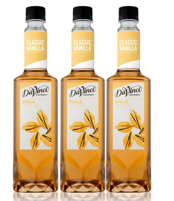 DaVinci Vanilla Flavour Syrup 750ml x 3 - AUSTRALIA POST EXPRESS SHIPPING