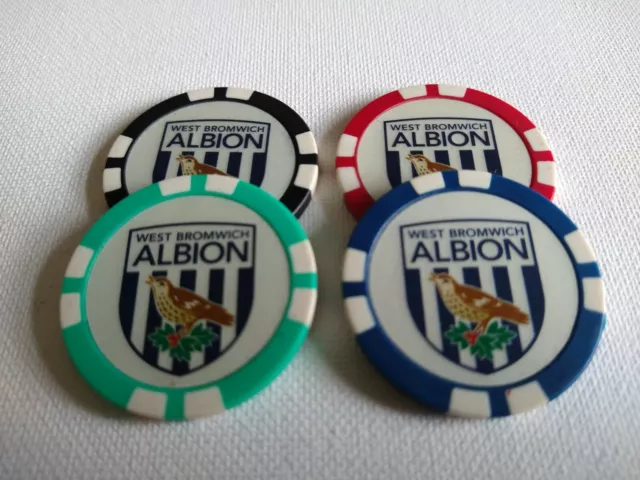 West Bromwich Albion WBA FC Poker Chip Golf Ball Markers -four colours available