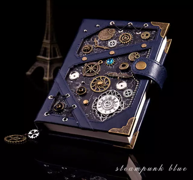 Vintage Steampunk Hard Bound PU Leather Journal Notebook Diary Book Gift Box