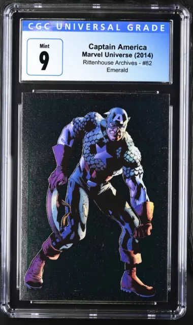 Captain America /100 Emerald 2014 Marvel Universe Rittenhouse CGC 9 Mint