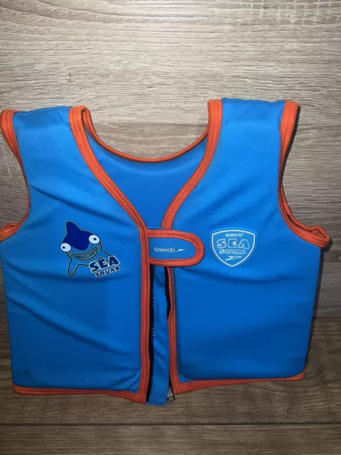 Speedo Blue Swim Vest Age 2-4 Sea Squad Float Jacket VGC 15-20kg